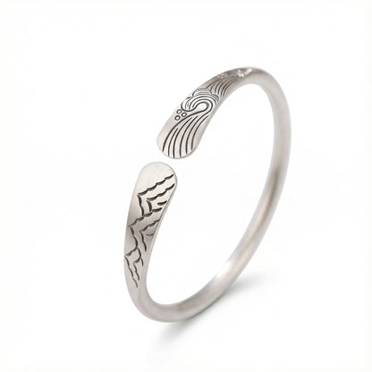 Vintage Open Bracelet - Silver Plated