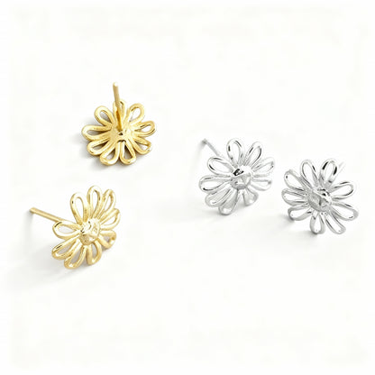 Sunflower Earrings - 925 Sterling Silver
