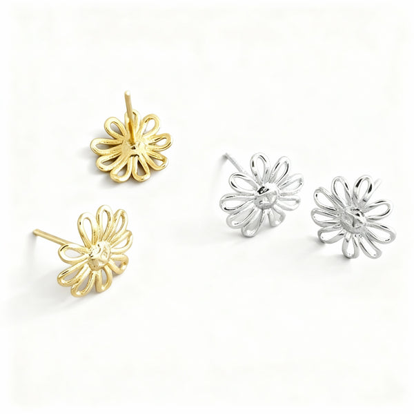 Sunflower Earrings - 925 Sterling Silver