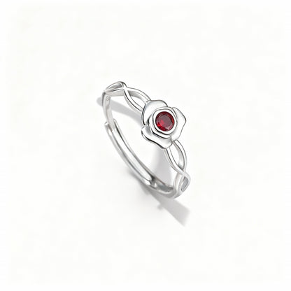 Roses Couple Rings - (Adjustable) - 925 Sterling Silver