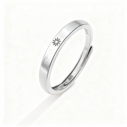 Sun & Moon Minimal Couple Rings - 925 Sterling Silver