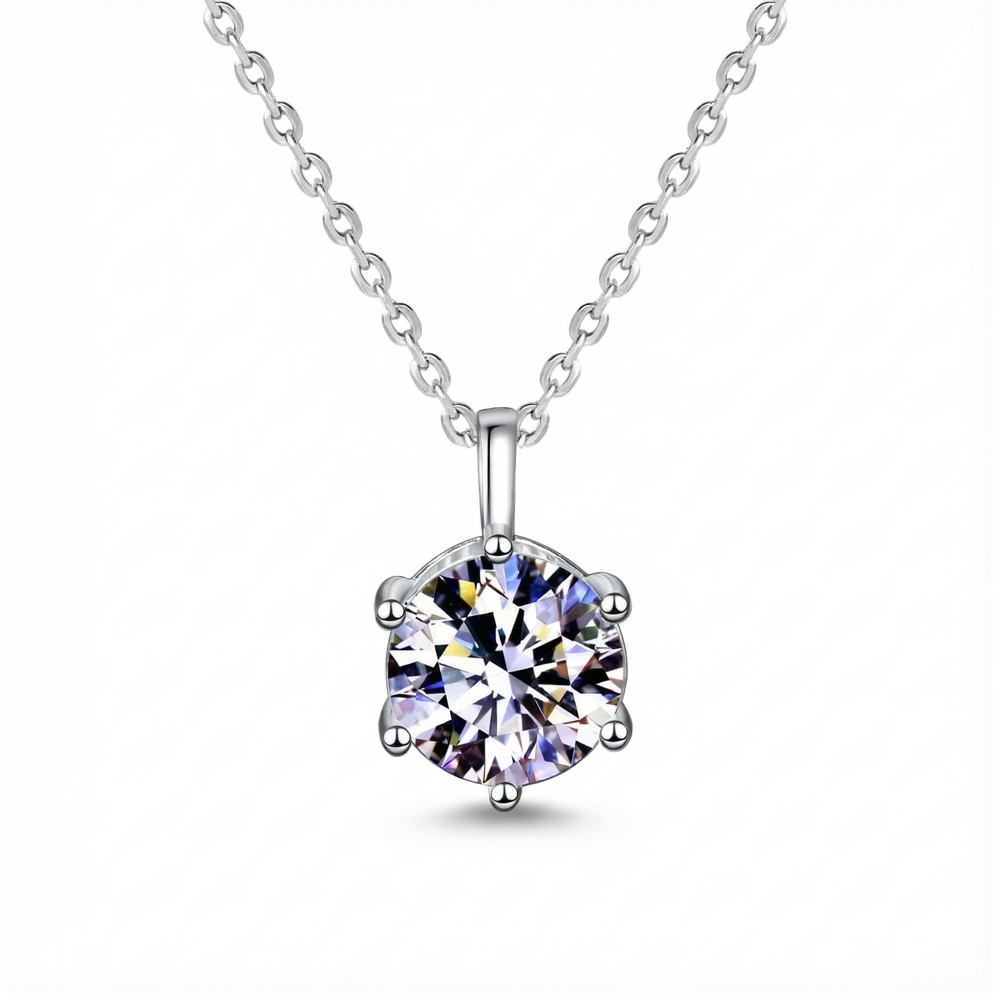 Moissanite Necklace - 925 Sterling Silver