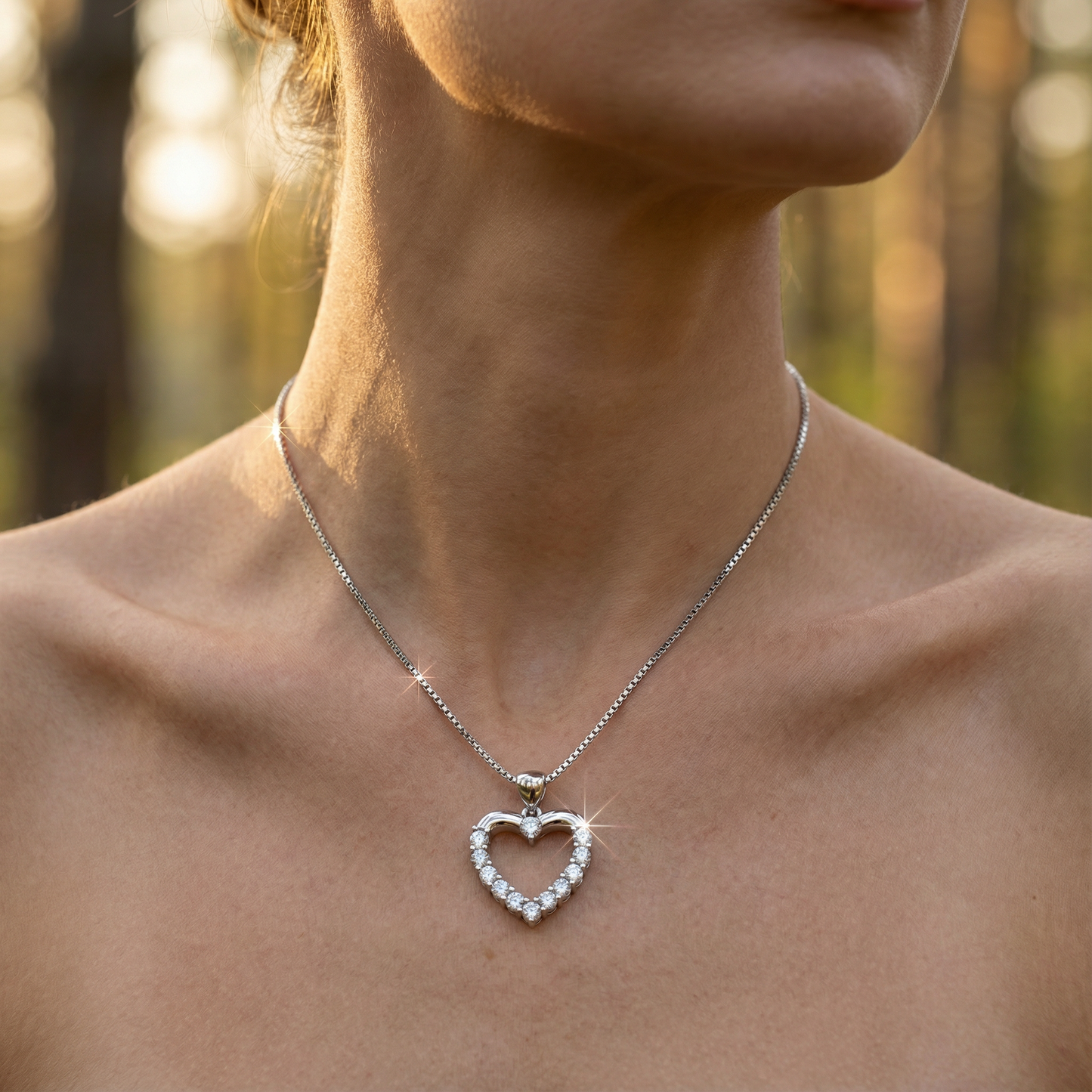 Heart Zircona Necklace - 925 Sterling Silver