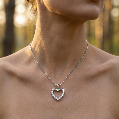 Heart Zircona Necklace - 925 Sterling Silver