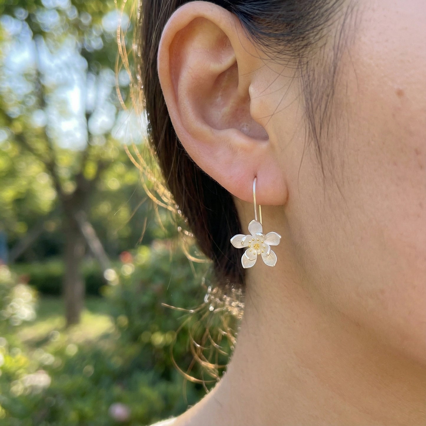 Thai Flower Earrings - 925 Sterling Silver