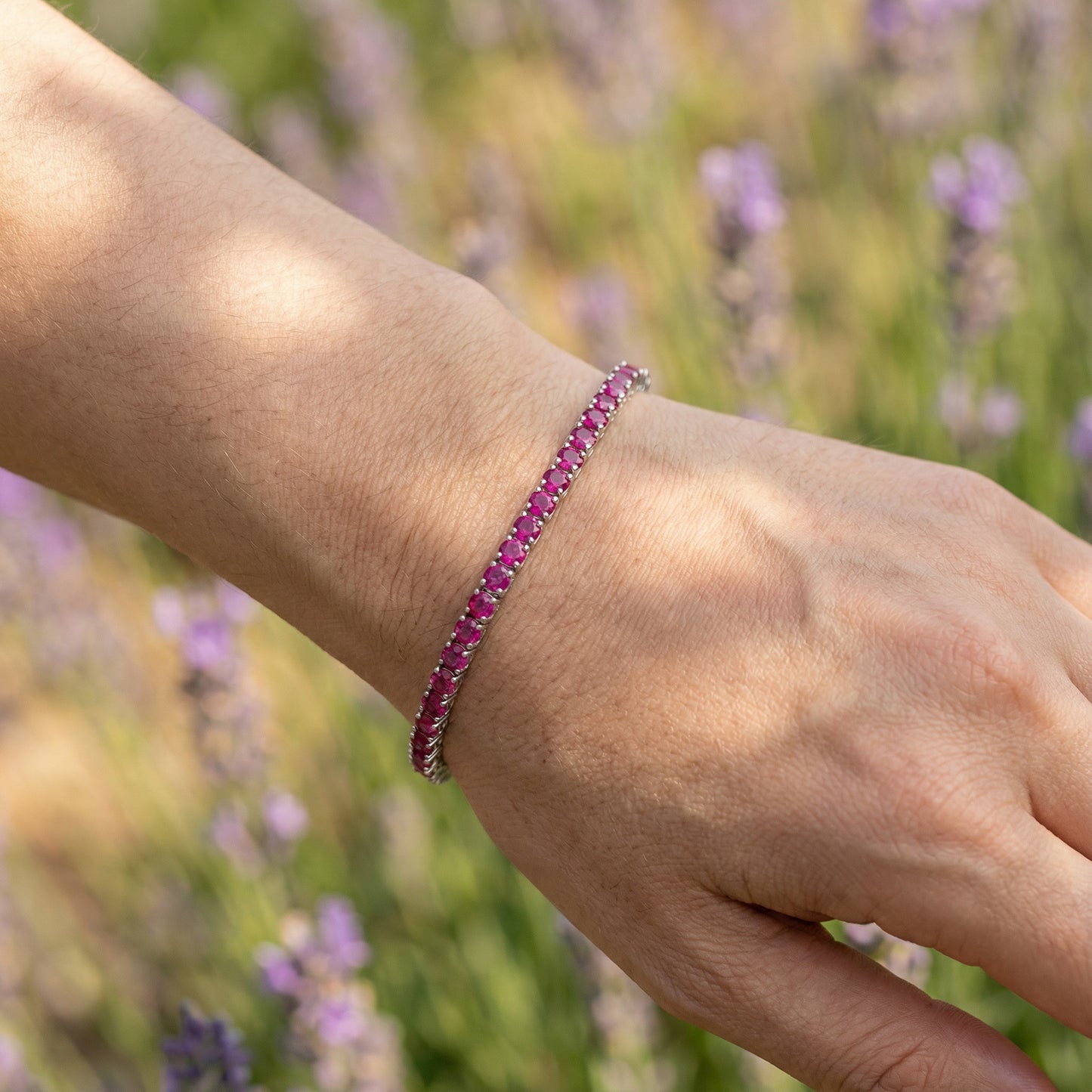 Gemstone Bracelet - 925 Sterling Silver - (Various Colours)