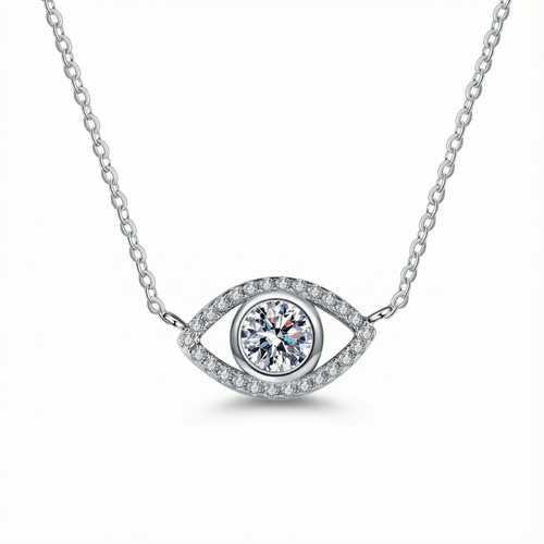 Angel Eye Moissanite Necklace - 925 Sterling Silver