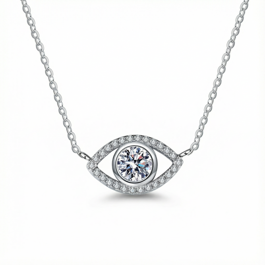 Angel Eye Moissanite Necklace - 925 Sterling Silver