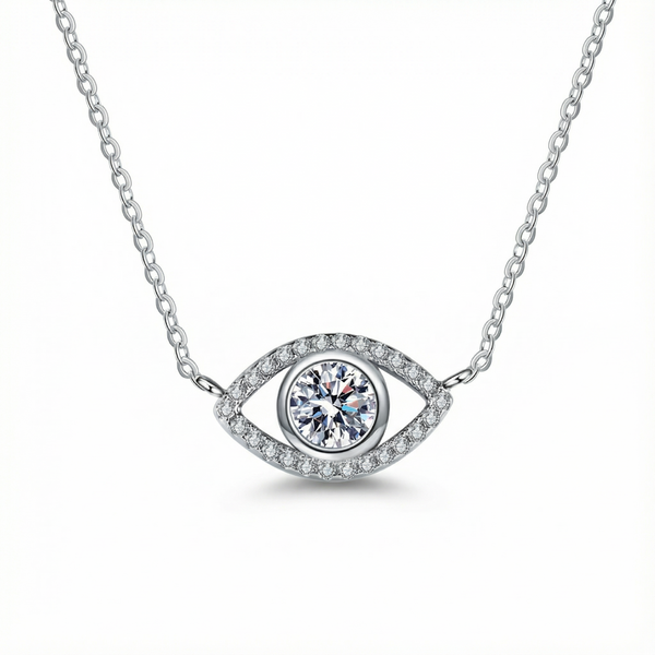 Angel Eye Moissanite Necklace - 925 Sterling Silver