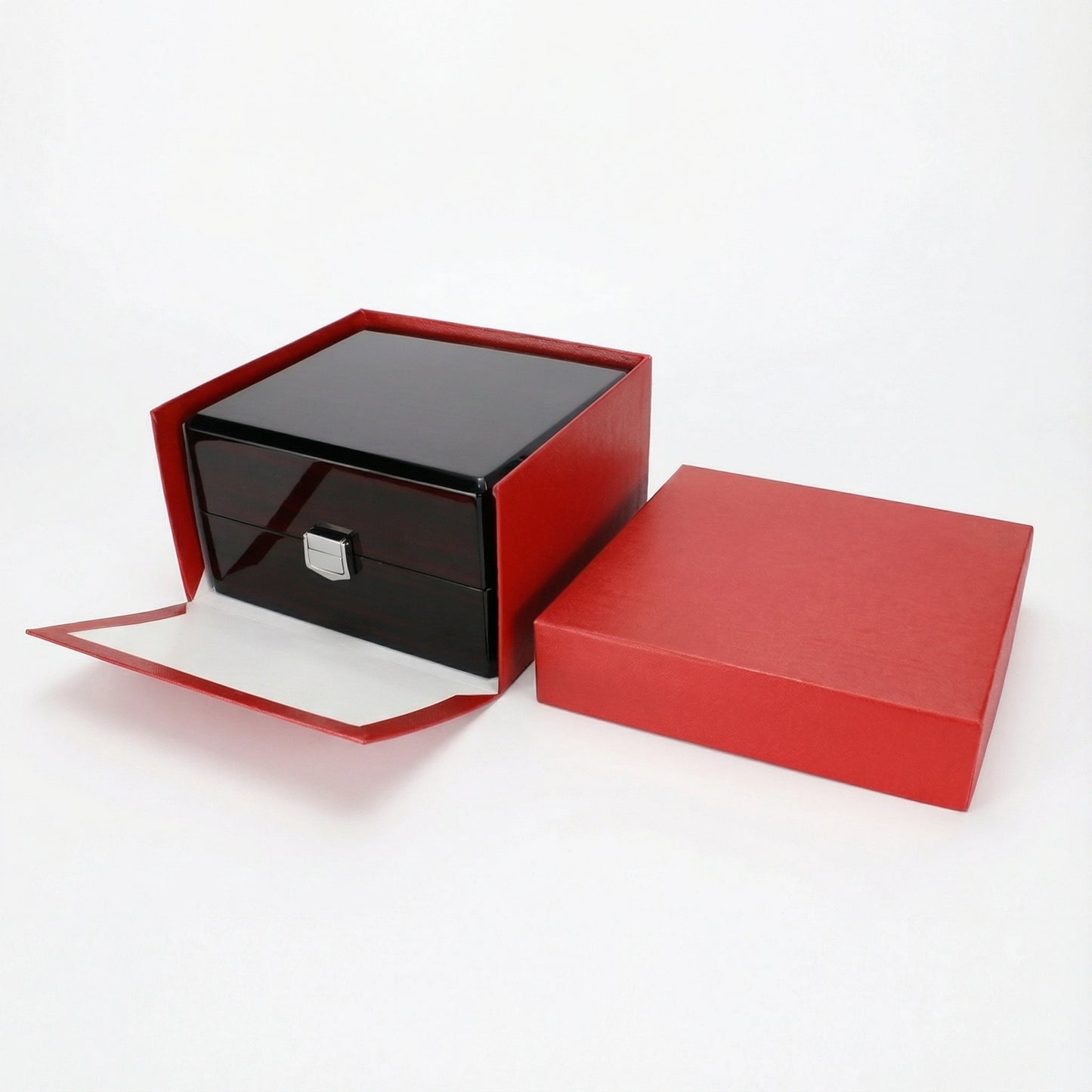 Gloss Wooden & Leather Watch Box - (One Watch)
