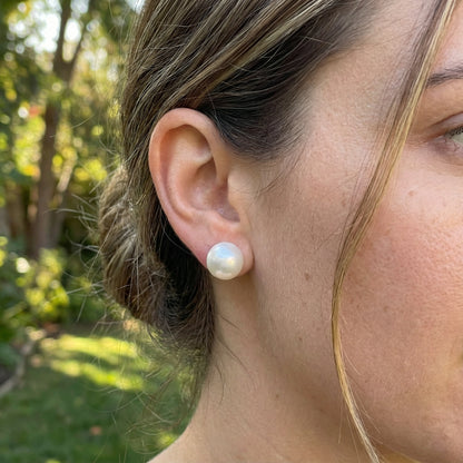 Pearl Stud Earrings - 925 Sterling Silver