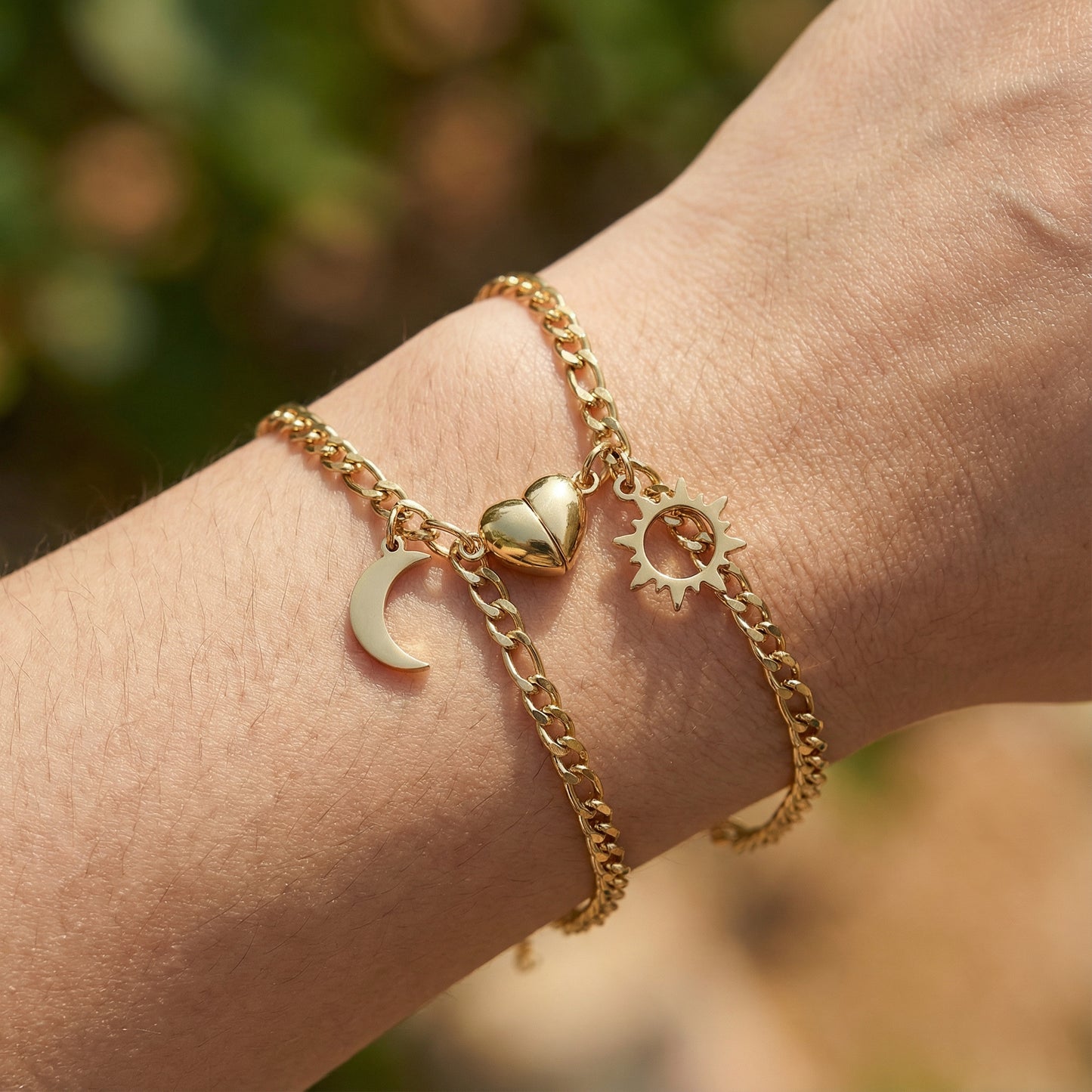 Sun & Moon Couple Bracelets - Stainless Steel - (SET OF 2)