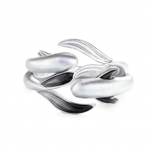 Koi Carp Couple Rings - (Adjustable) - 925 Sterling Silver