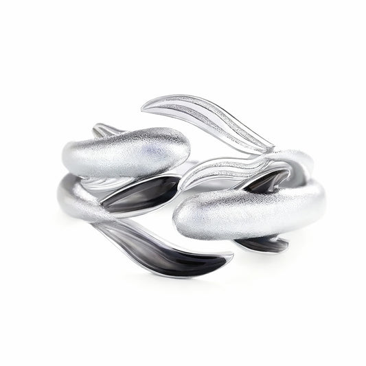 Koi Carp Couple Rings - (Adjustable) - 925 Sterling Silver