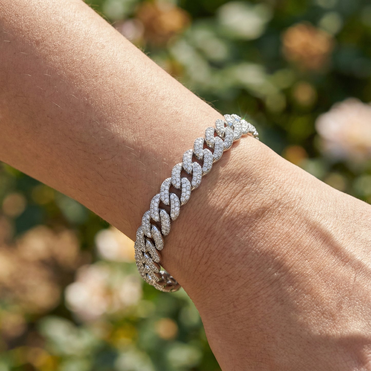 Cuban Zircon Diamond Bracelet - 925 Sterling Silver