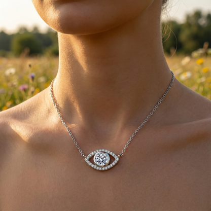 Angel Eye Moissanite Necklace - 925 Sterling Silver