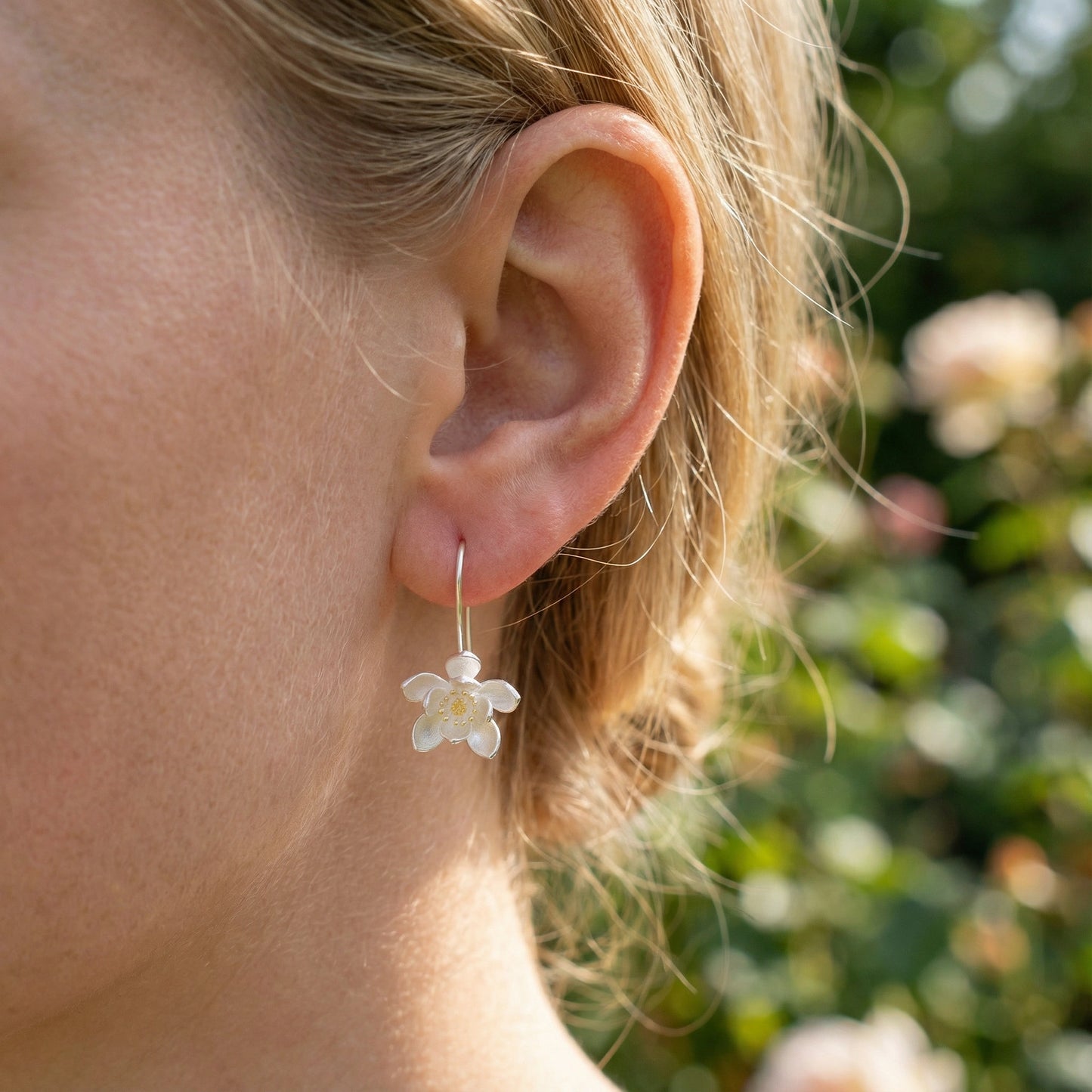 Thai Flower Earrings - 925 Sterling Silver