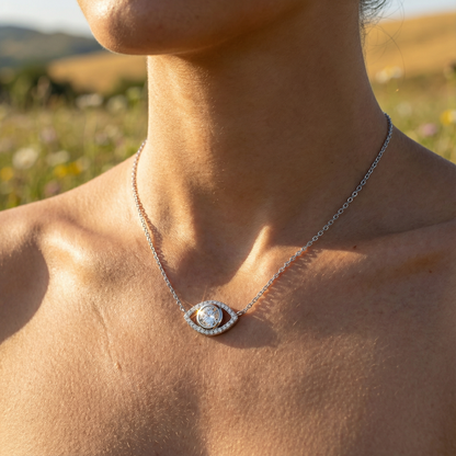 Angel Eye Moissanite Necklace - 925 Sterling Silver