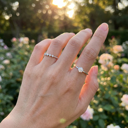 Brillant Set Rings - 10 Points Moissanite - 925 Sterling Silver