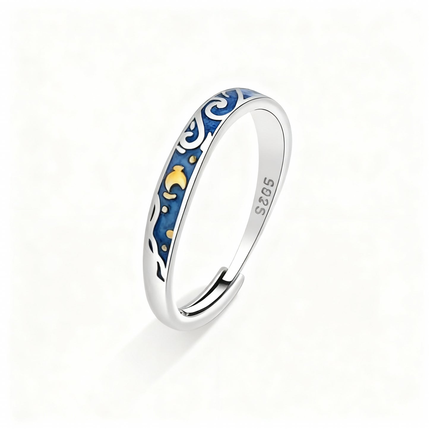 Starry Night Couple Rings - (Adjustable) - 925 Sterling Silver