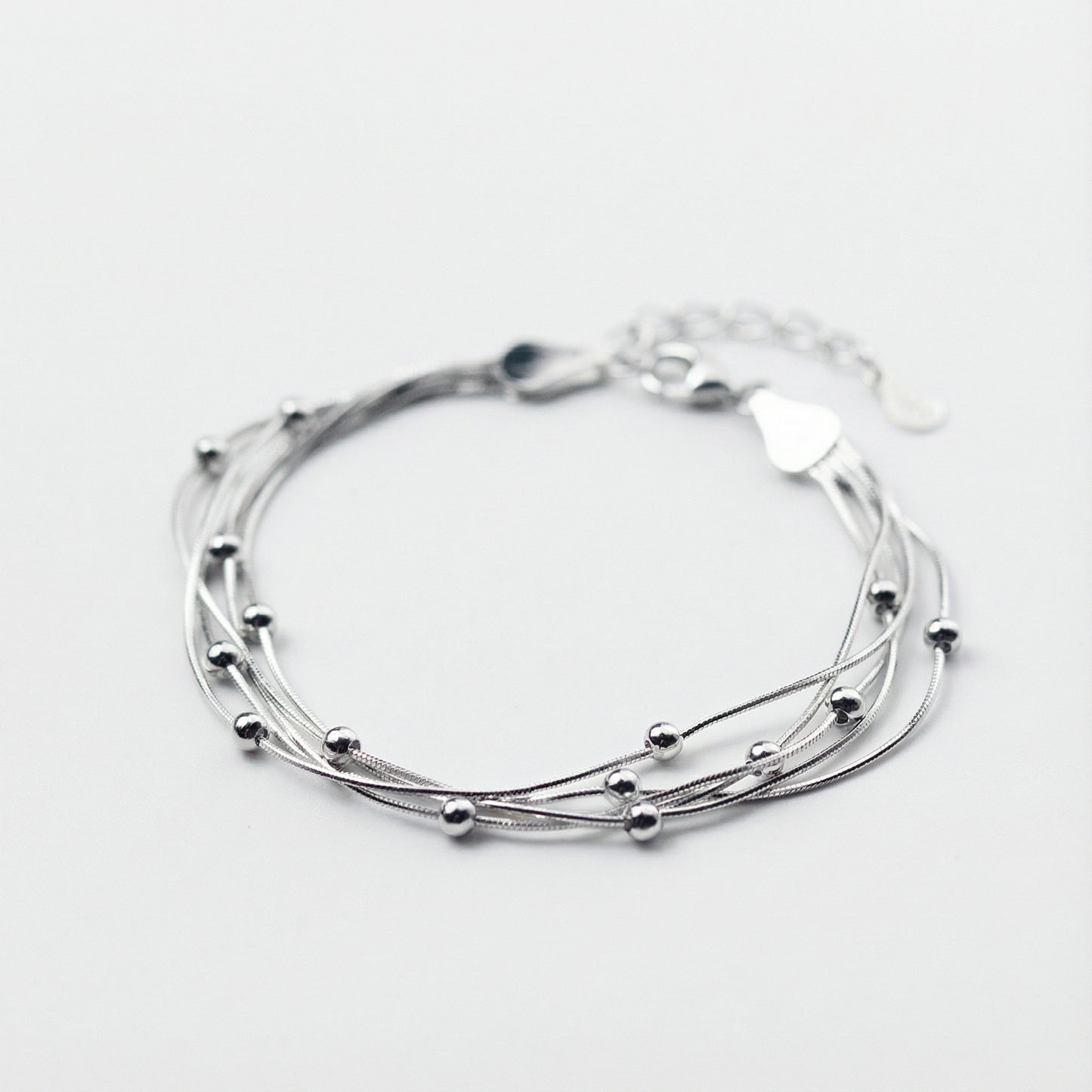 Multilayer Beaded Bracelet - 925 Sterling Silver