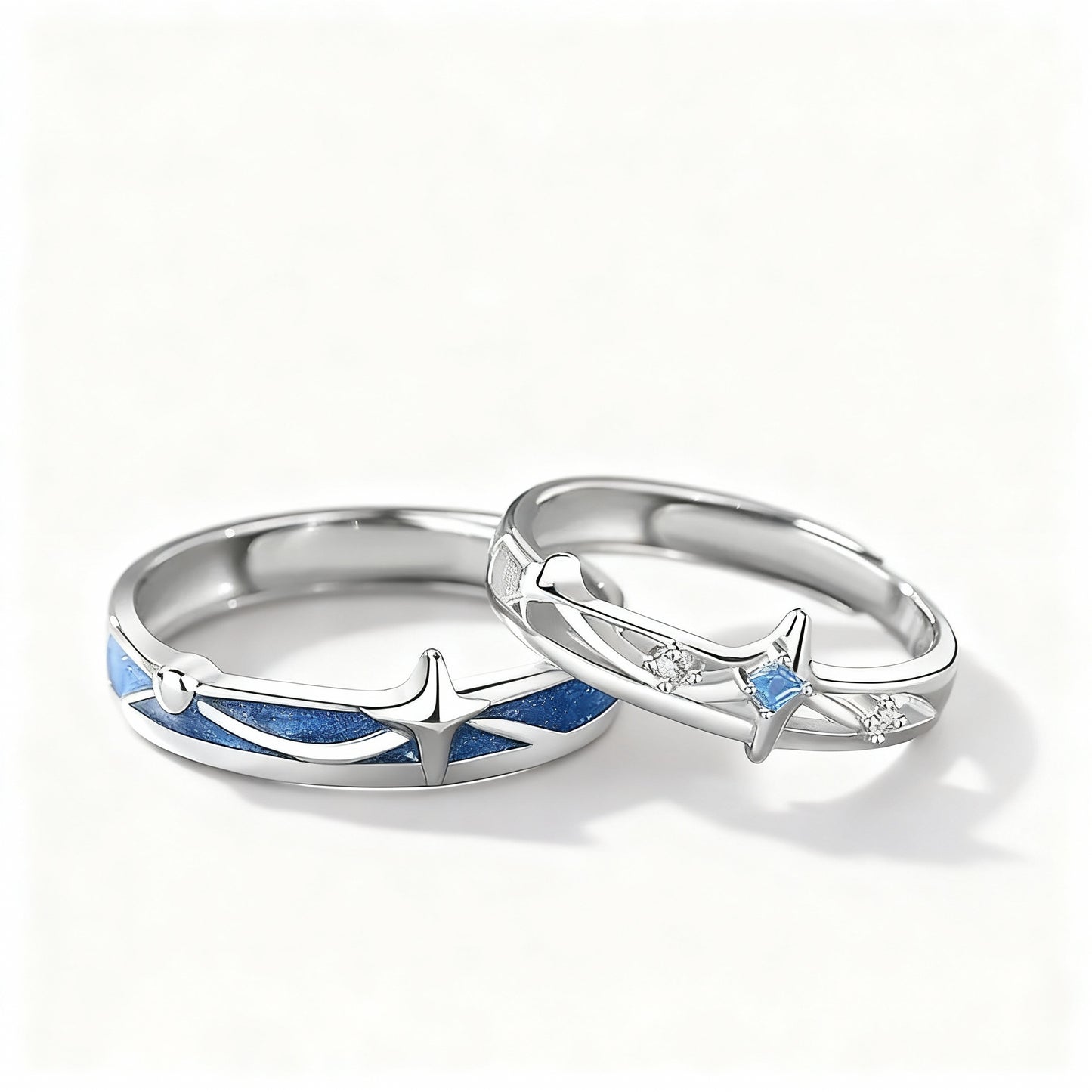 Cosmos Couple Rings - (Adjustable) - 925 Sterling Silver