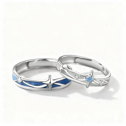 Cosmos Couple Rings - (Adjustable) - 925 Sterling Silver
