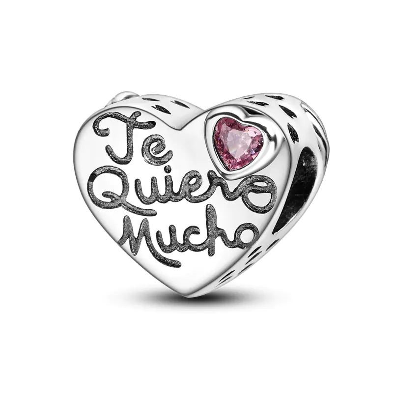 Charm "Heart" 925 Sterling Silver (One)