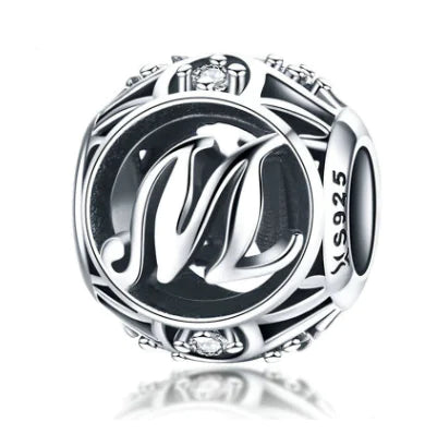 Charm "Hollow Letters" 925 Sterling Silver