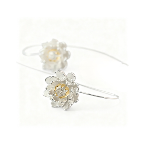 Lotus Earrings - 925 Sterling Silver