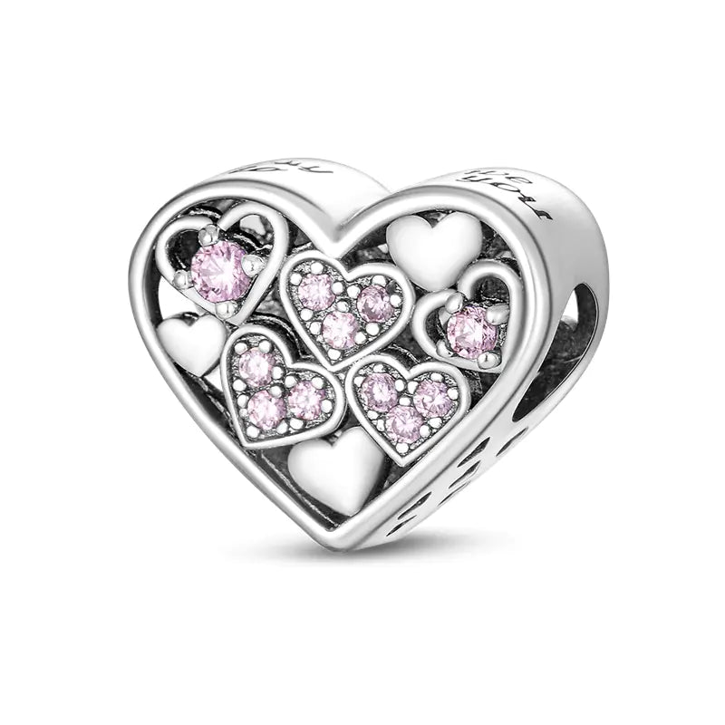 Charm "Heart" 925 Sterling Silver (One)