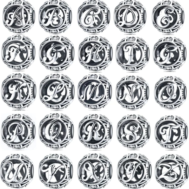 Charm "Hollow Letters" 925 Sterling Silver