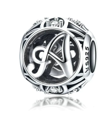 Charm "Hollow Letters" 925 Sterling Silver