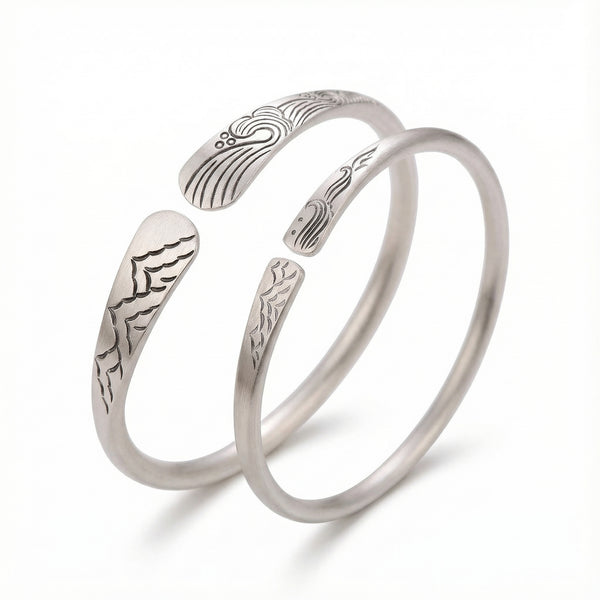 Vintage Open Bracelet - Silver Plated