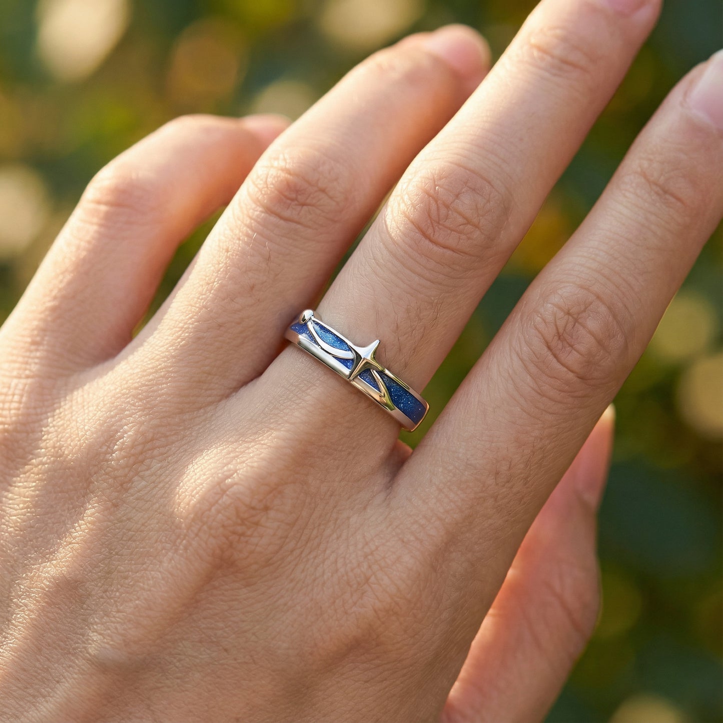 Cosmos Couple Rings - (Adjustable) - 925 Sterling Silver