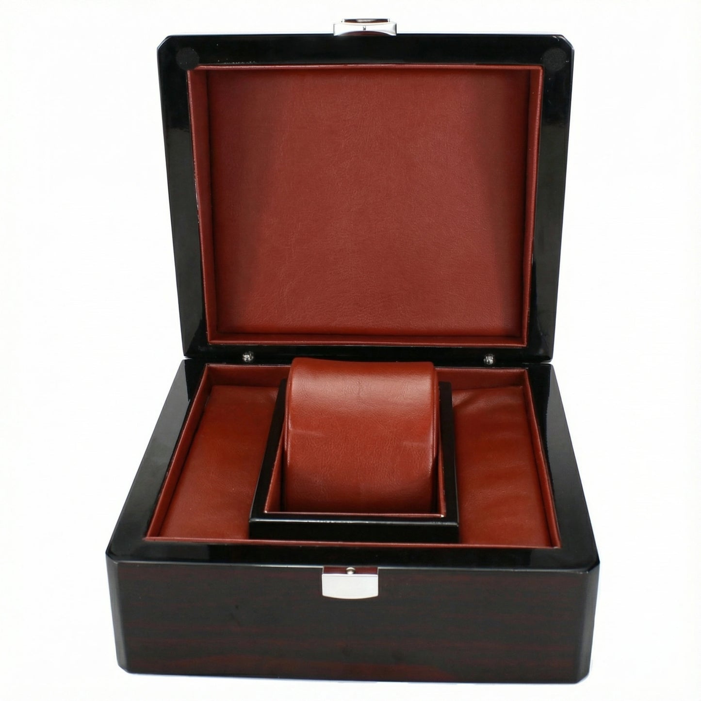 Gloss Wooden & Leather Watch Box - (One Watch)