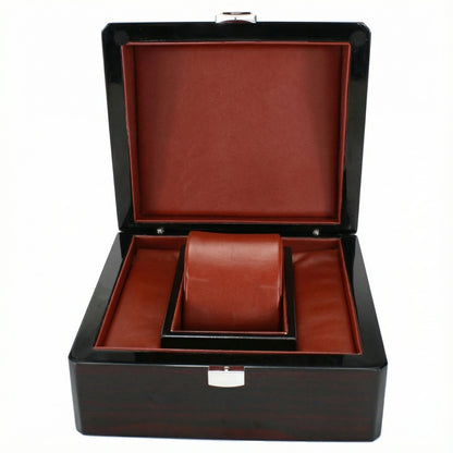 Gloss Wooden & Leather Watch Box - (One Watch)