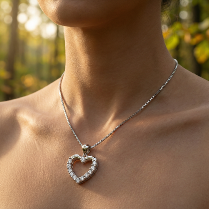 Heart Zircona Necklace - 925 Sterling Silver