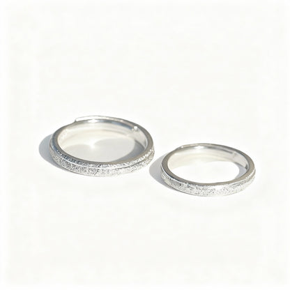 Simple Silver Couple Set - (Adjustable) - 925 Sterling Silver
