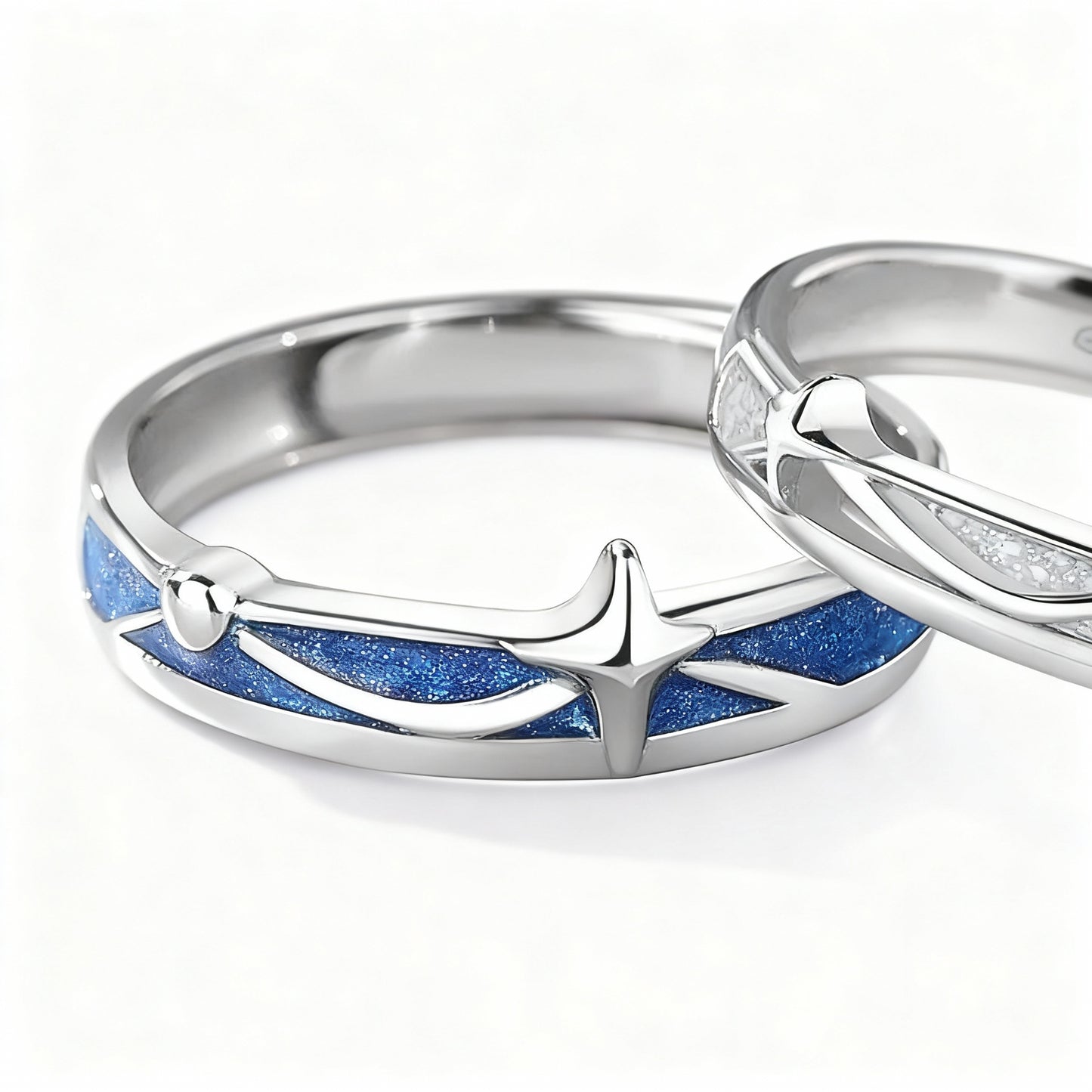 Cosmos Couple Rings - (Adjustable) - 925 Sterling Silver