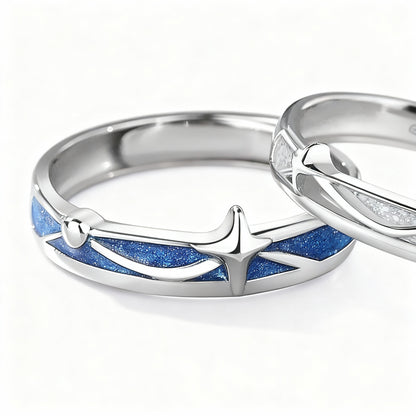 Cosmos Couple Rings - (Adjustable) - 925 Sterling Silver