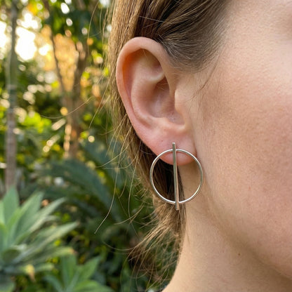 Round Earrings - 925 Sterling Silver