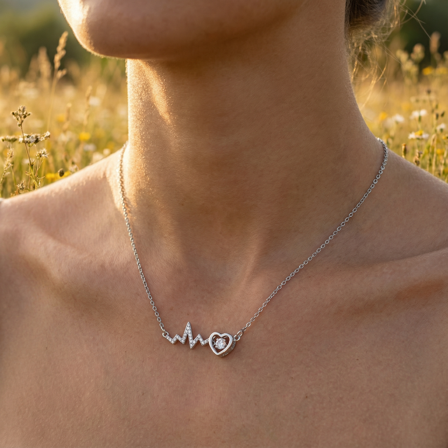 Heart Beat Necklace - Stainless Steel