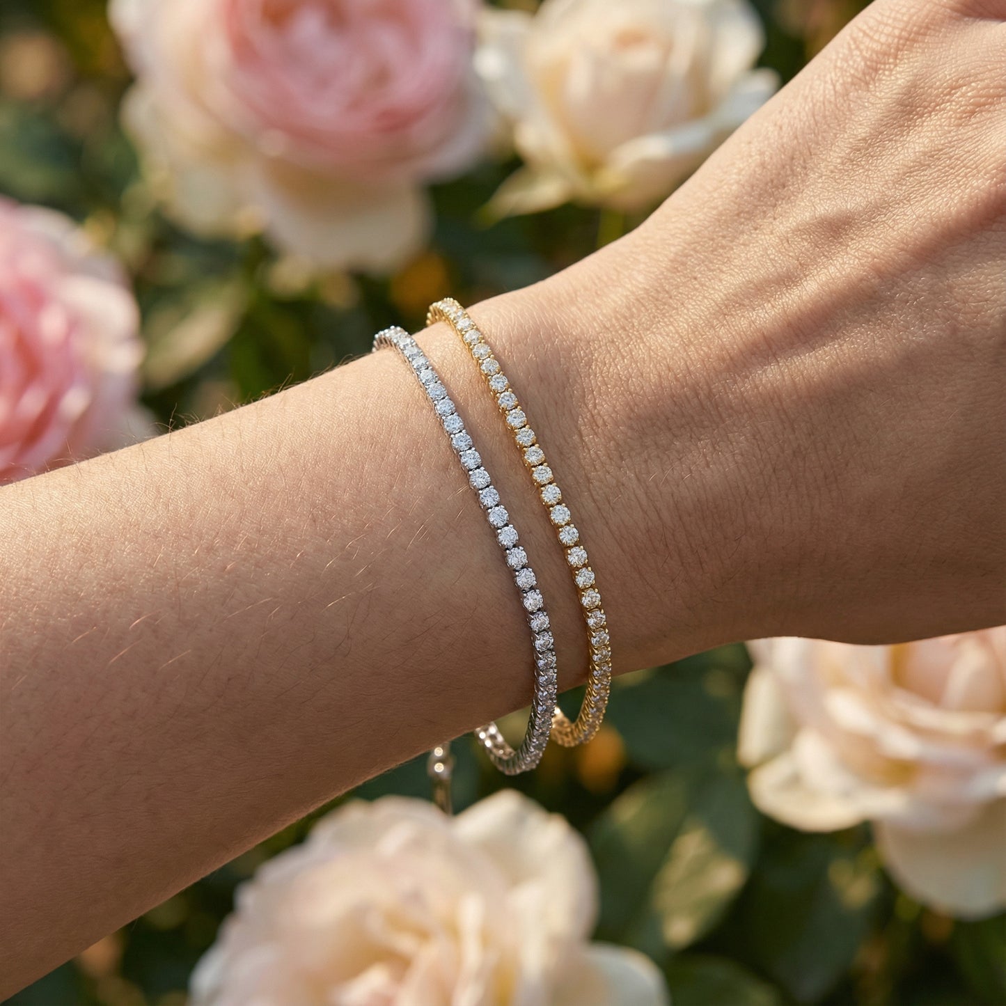 Zircon Inlay Bracelet - 925 Sterling Silver