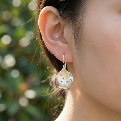 Long Flower Earrings - 925 Sterling Silver