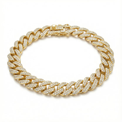 Cuban Zircon Diamond Bracelet - 925 Sterling Silver