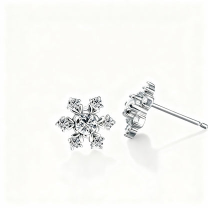 Zircona Snowflake Earrings - 925 Sterling Silver