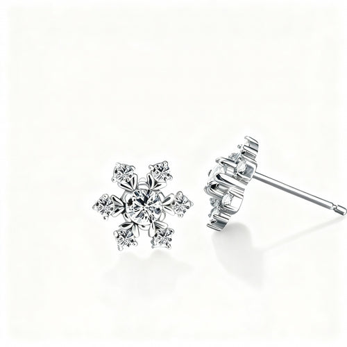 Zircona Snowflake Earrings - 925 Sterling Silver