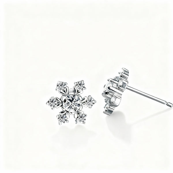 Zircona Snowflake Earrings - 925 Sterling Silver