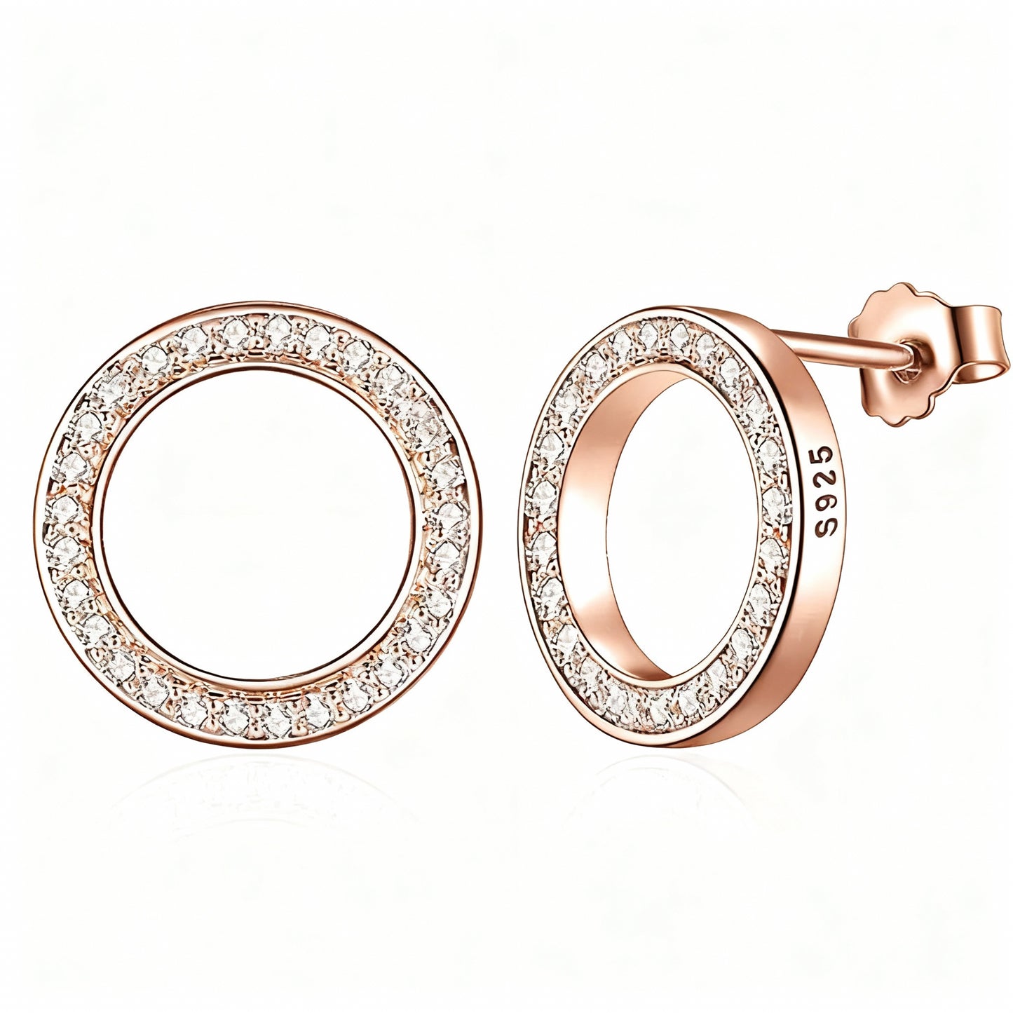 Round Studded Earrings - 925 Sterling Silver